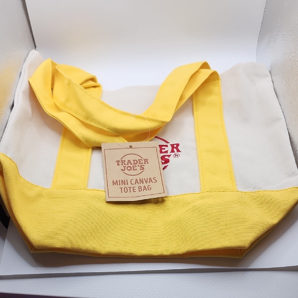 Yellow and White Durable Canvas Tote